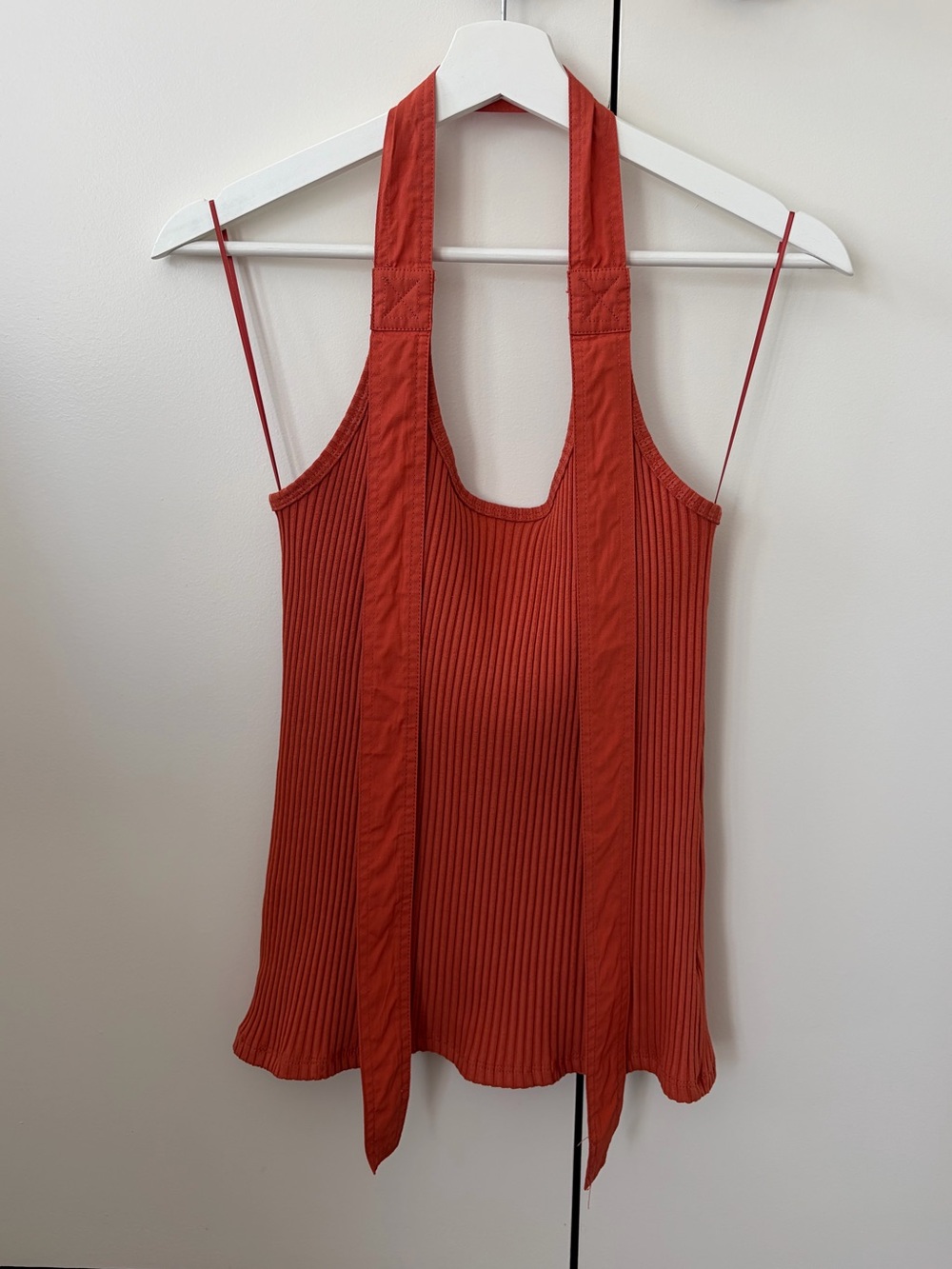 Zara ribbed halter neck top with straps